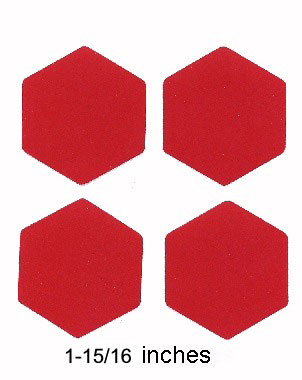 DE-17C, Larger (1-15/16") Reflective Scotchlite Hexagon for hub